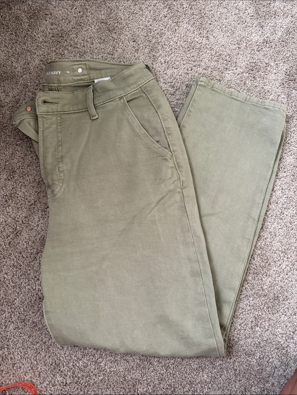 Old Navy Women's Olive Straight-Leg Pants